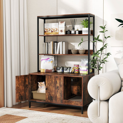 57 Inch Cat Litter Box Enclosure, Storage, Removable Scratcher, Coffee Cat Houses at Gallery Canada