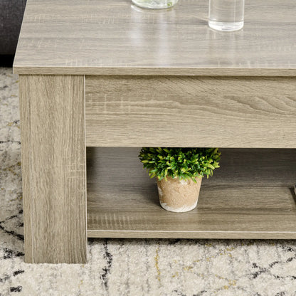 Lift Top Coffee Table, Hidden Storage, Open Shelf, Living Room, Grey Coffee Tables at Gallery Canada