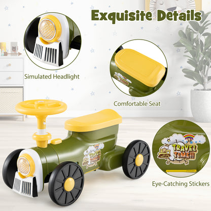 Ride On Toy With Steering Wheel, Train Whistle Sound, Green Push & Pedal Ride On Toys at Gallery Canada