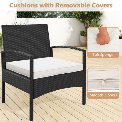 3-Piece Patio Furniture Set, Rattan Bistro Chairs With Table, Beige Patio Conversation Sets at Gallery Canada