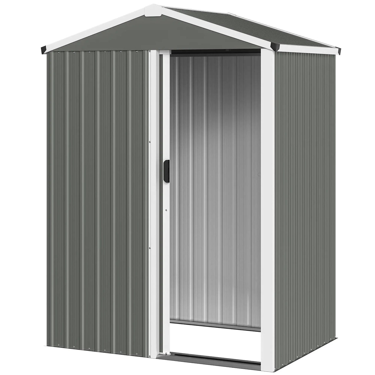 4.5 x 3ft Outdoor Storage Shed, Waterproof Metal Garden Shed, Light Grey Sheds Light Grey at Gallery Canada