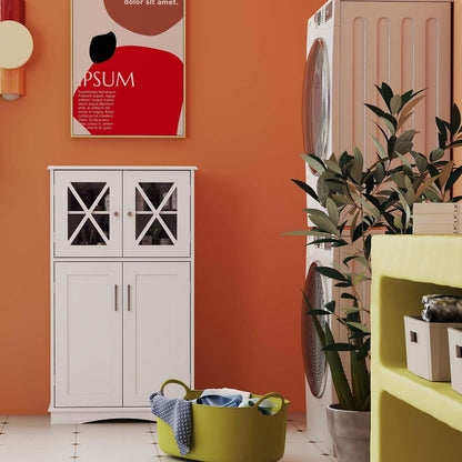5-Piece Modern Bathroom Suite: Over The Toilet Cabinet + Smart Toilet Bidet + Oval Sink + Floor Cabinet + Clothes Dryer, White Floor Cabinets at Gallery Canada