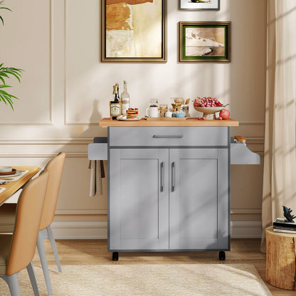 Rolling Kitchen Island Cart, Gray Kitchen Islands & Carts at Gallery Canada