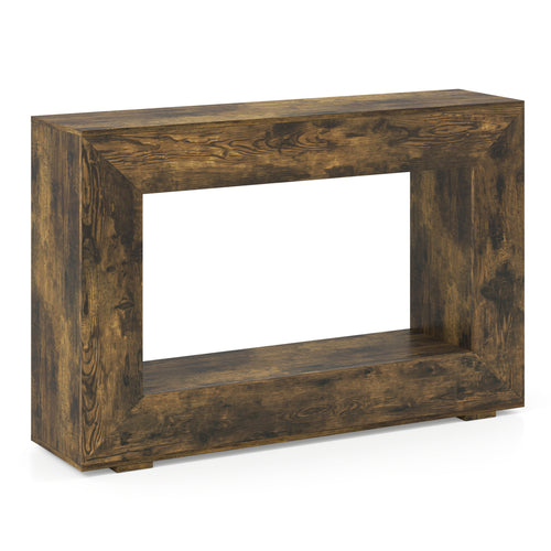 2-Tier Farmhouse Console Table, Open Shelf, Rustic Brown
