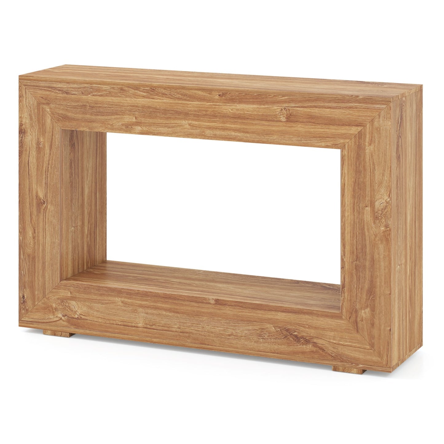 47" 2-Tier Farmhouse Console Table with Shelf, Natural