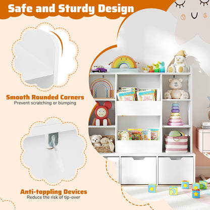 47" Children Bookcase Toy Storage Organizer, White Kids Storage at Gallery Canada