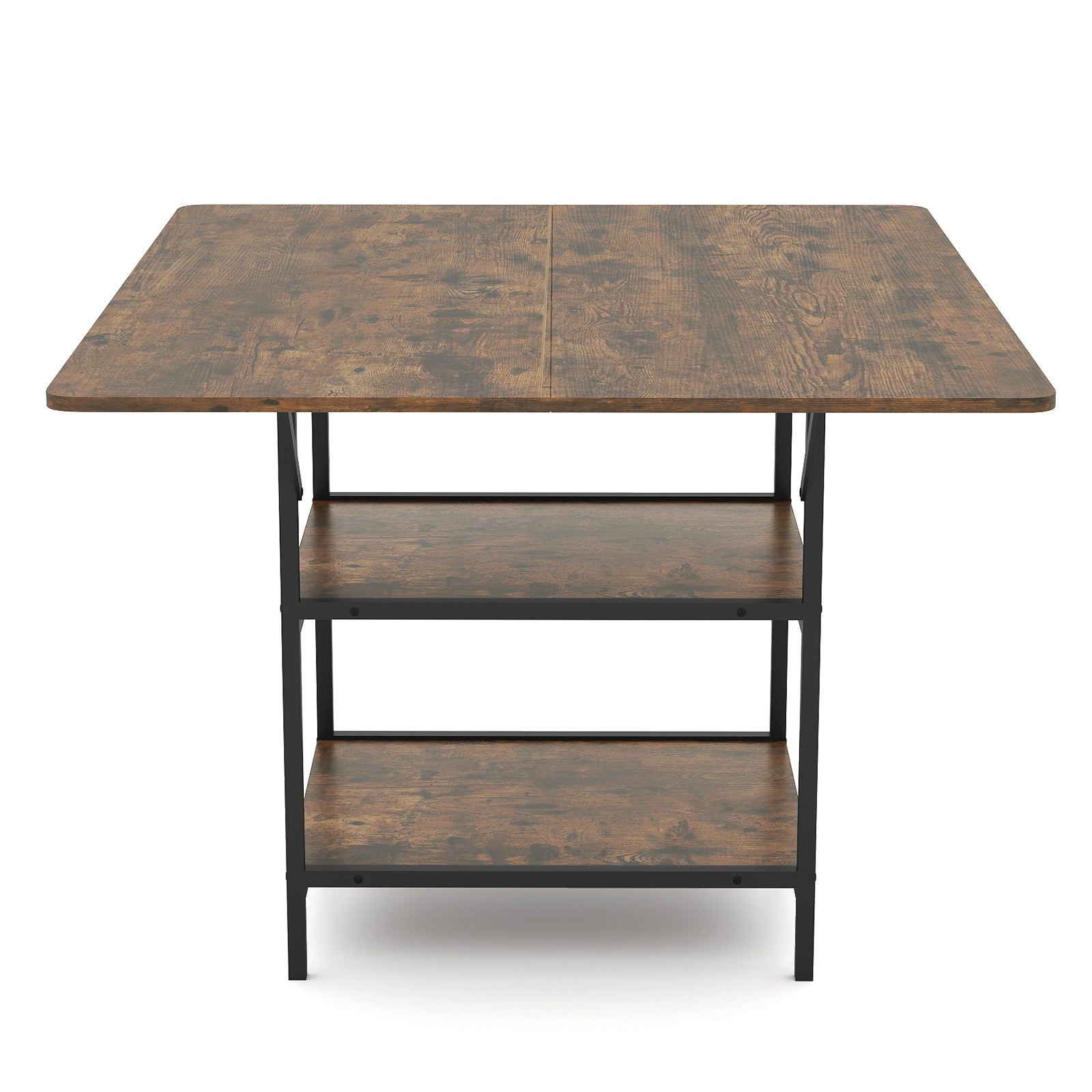 47 Inch Rectangular Dining Table, 2 Storage Shelves, Brown Dining Tables at Gallery Canada