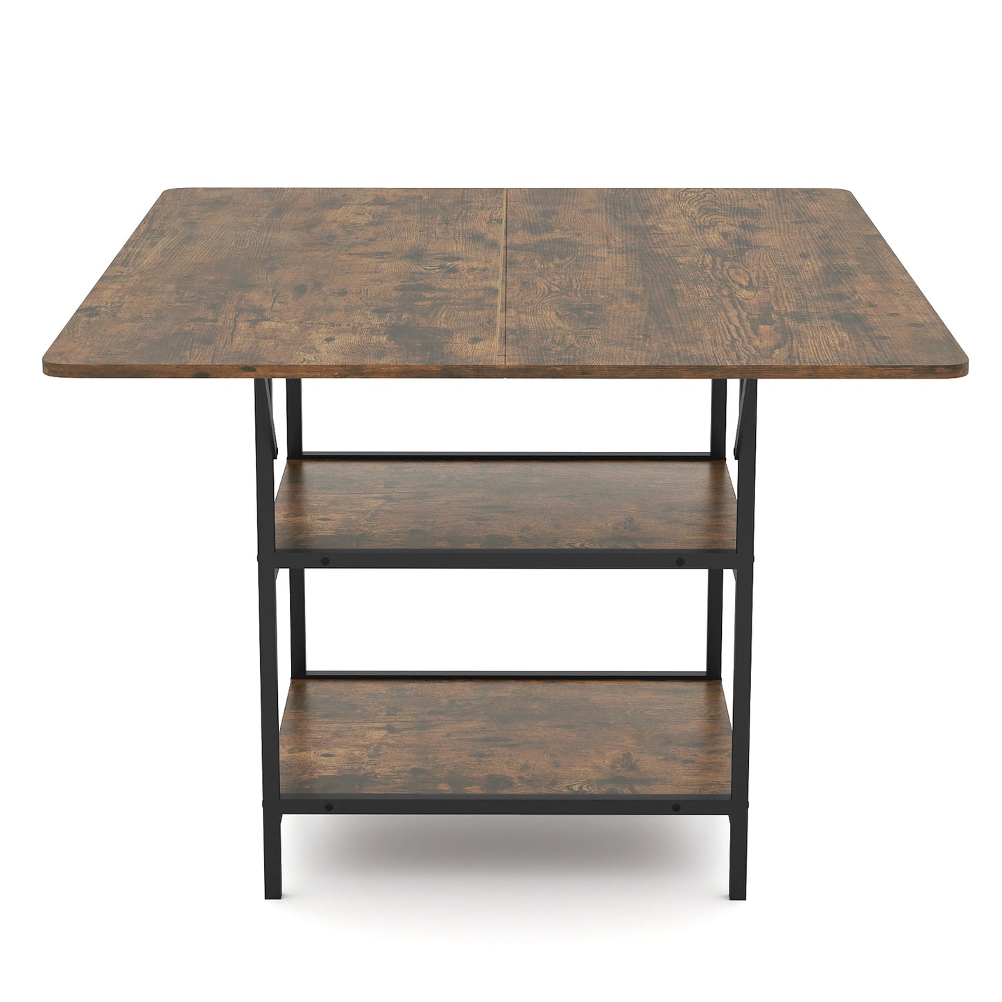 47 Inch Rectangular Dining Table, 2 Storage Shelves, Brown Dining Tables at Gallery Canada