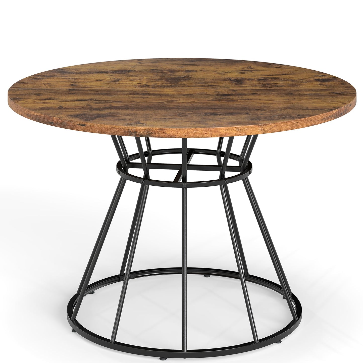 47 Inches Round Dining Table For 4, Wooden Tabletop, Brown Dining Tables Brown at Gallery Canada