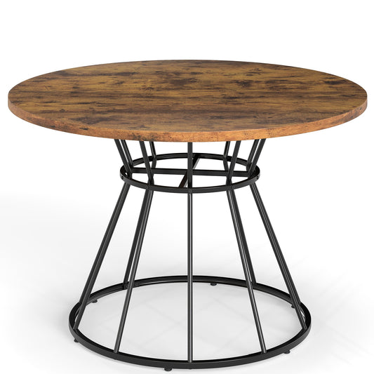 47 Inches Round Dining Table For 4, Wooden Tabletop, Brown Dining Tables Brown at Gallery Canada