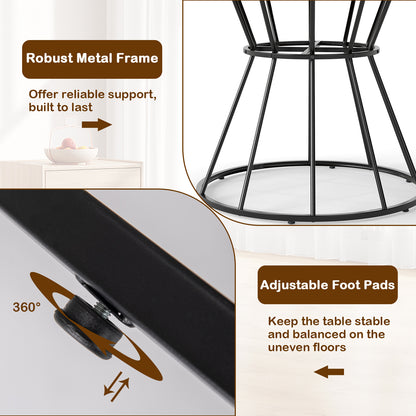 47 Inches Round Dining Table For 4, Wooden Tabletop, Brown Dining Tables at Gallery Canada