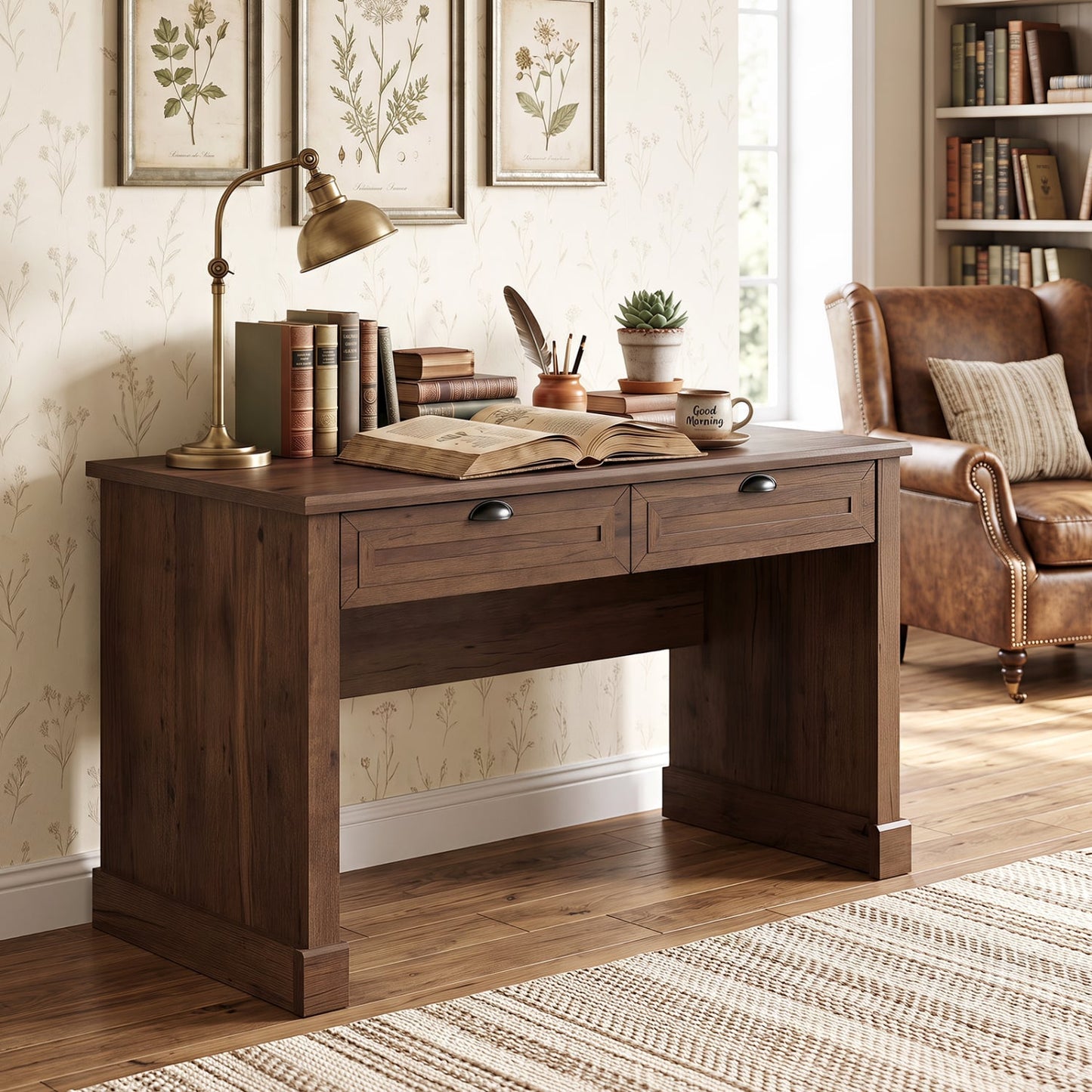 48" Bureau de ferme, Brun