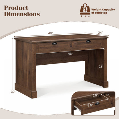 48" Bureau de ferme, Brun