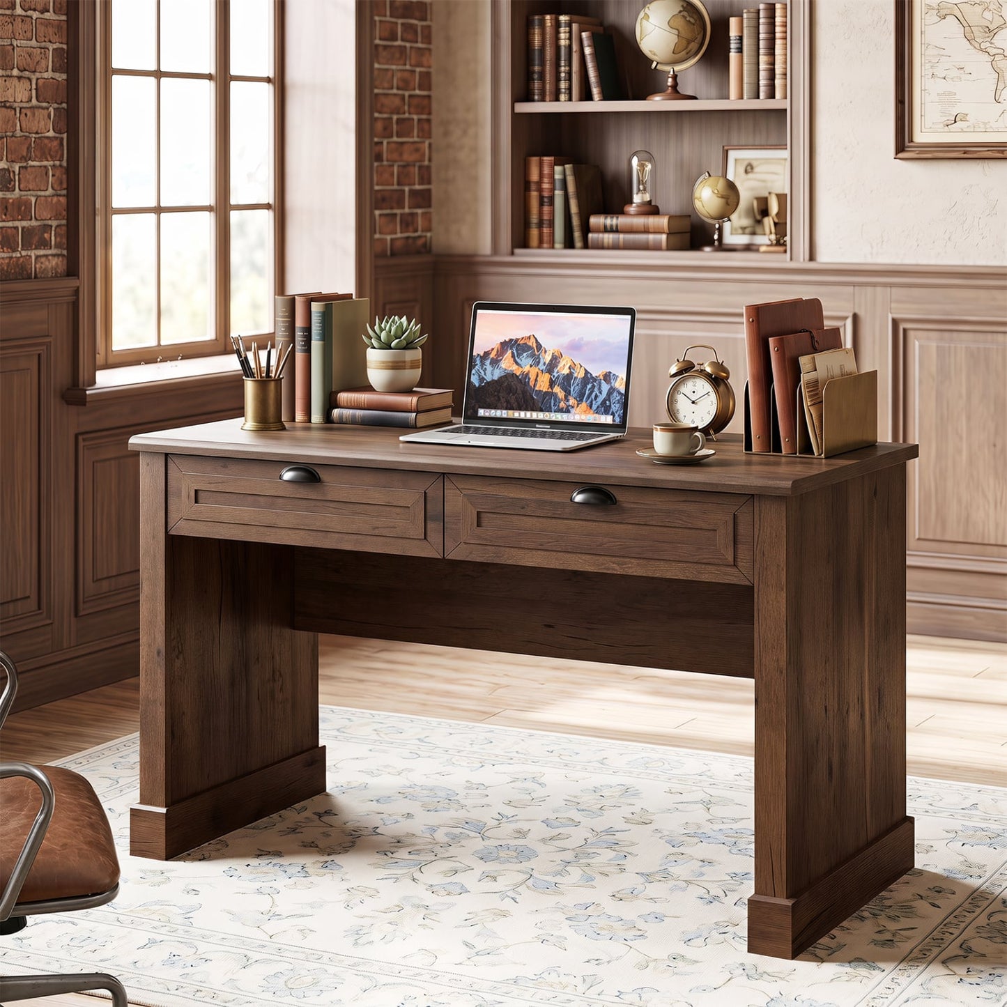 48" Bureau de ferme, Brun