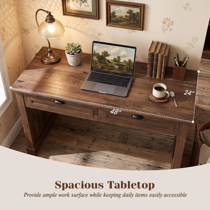 48" Bureau de ferme, Brun