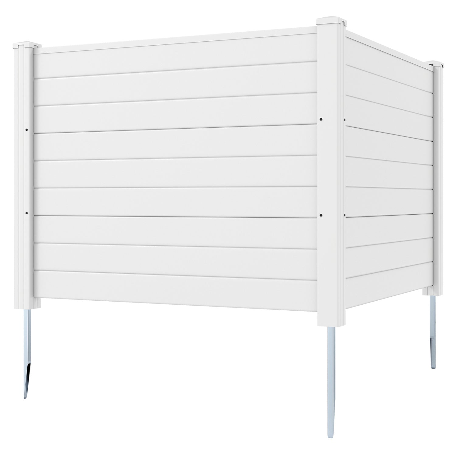 48 x 38 Inch Air Conditioner Fence, 3 Panels, Metal Ground Stakes, White Decorative Fencing & Flooring White at Gallery Canada
