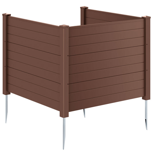 48 x 38 Inch Air Conditioner Fence, 3 Panels, Metal Ground Stakes, Brown Decorative Fencing & Flooring Brown at Gallery Canada