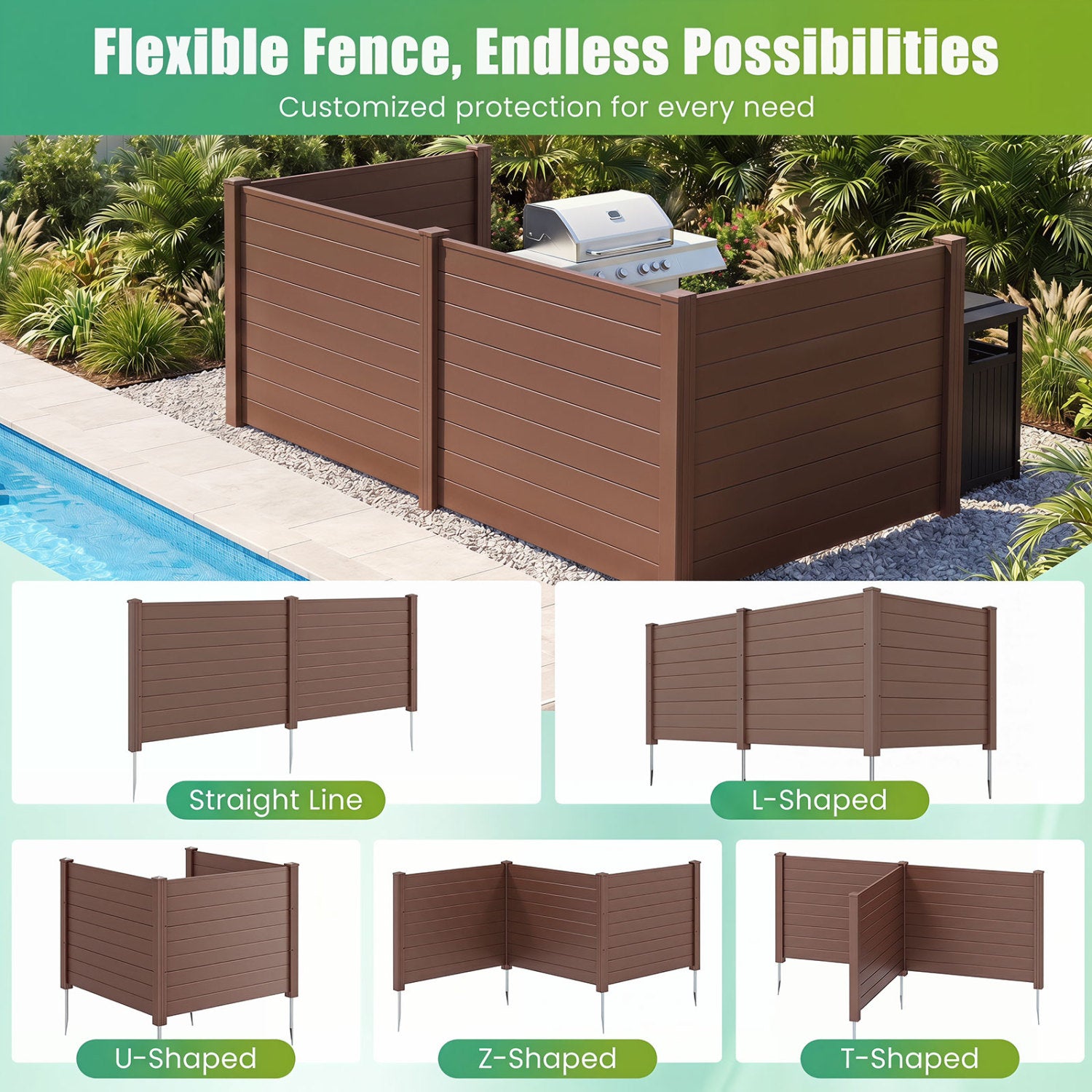 48 x 38 Inches Air Conditioner Fence, 2 Panels, Outdoor Privacy Fence, Brown Decorative Fencing & Flooring at Gallery Canada