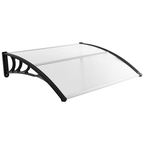 48 x 40 Inch Outdoor Front Door Window Awning Canopy, Black