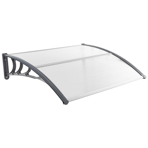 48 x 40 Inch Outdoor Front Door Window Awning, Gray