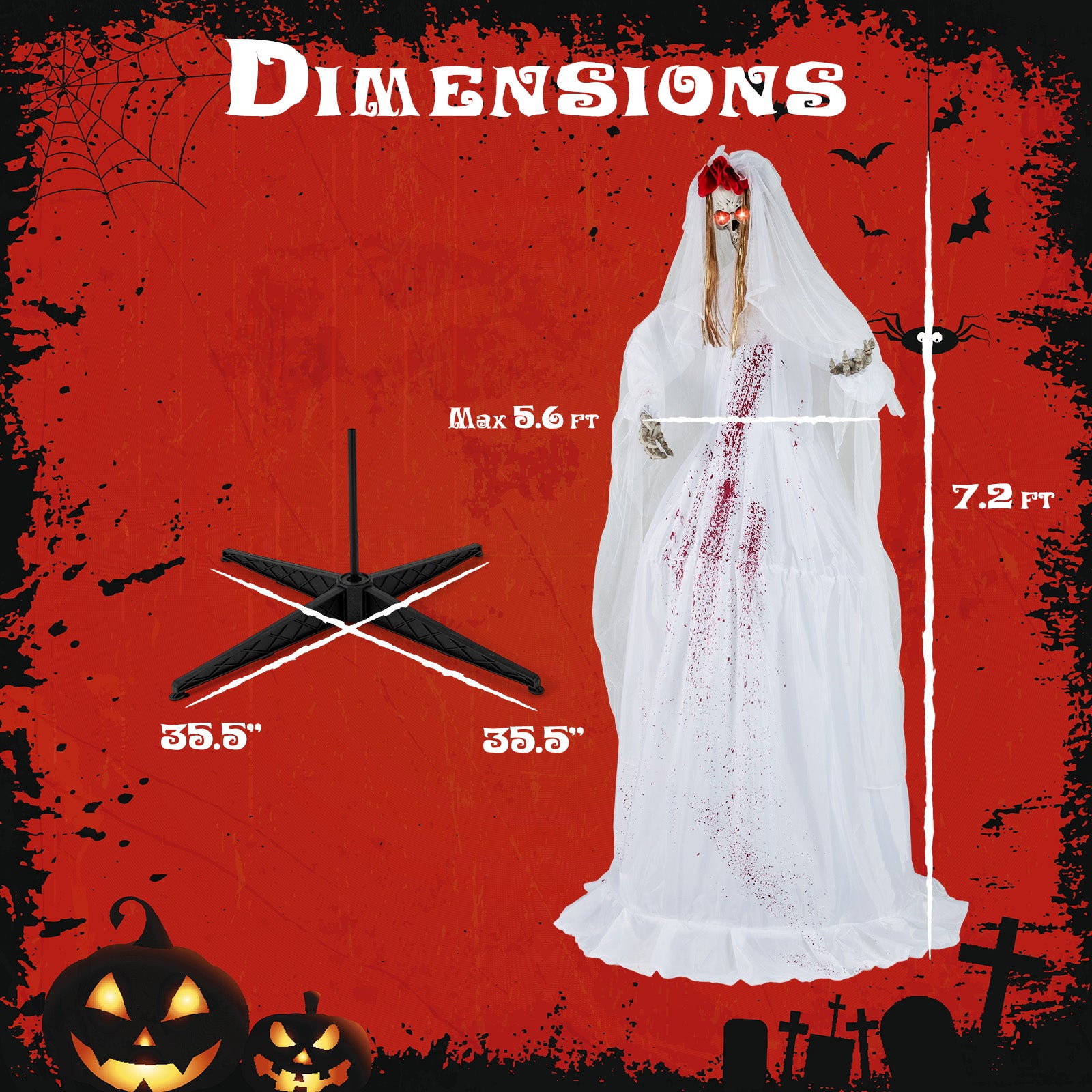 7.2 FT Animatronic Standing Bride, Haunted House Decoration Halloween at Gallery Canada