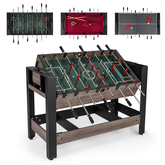 49 inch Combo Game Table with Pool Billiards, Brown Game Room Brown at Gallery Canada