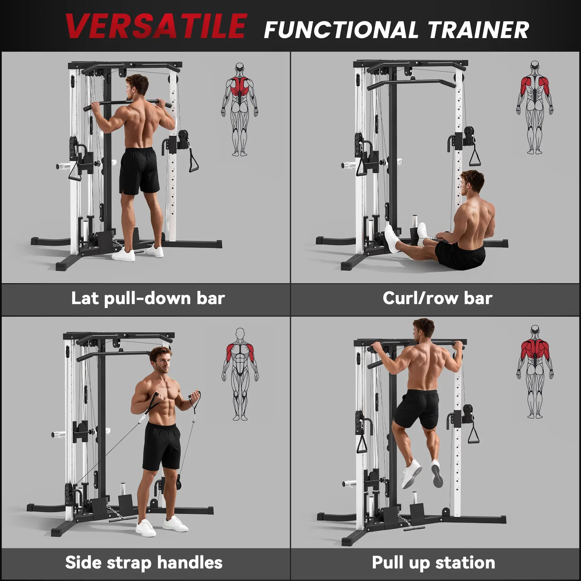 Multifunctional Home Gym, Pull Up Bar, 15-Position Adjustable Power Towers at Gallery Canada