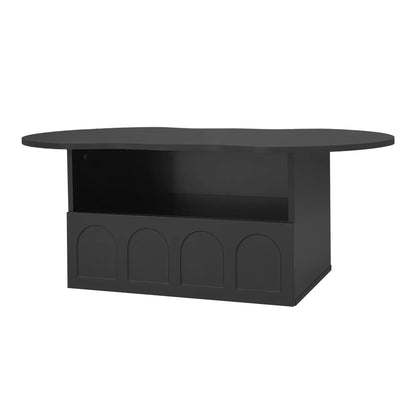 Coffee Table with Drawer, Open Storage, 39.5" L x 23.5" W x 15" H, Black Coffee Tables at Gallery Canada