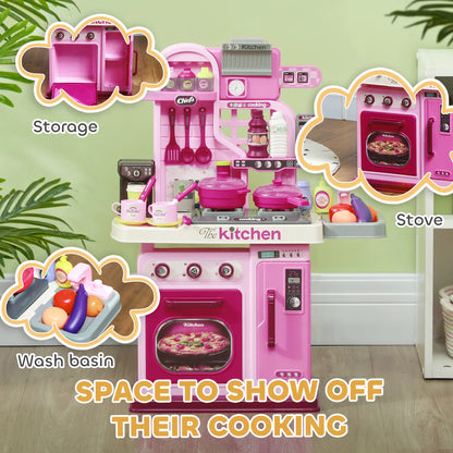 Kids Play Kitchen With 33 Accessories, Lights & Sounds, 3-6 Years Play Kitchen at Gallery Canada