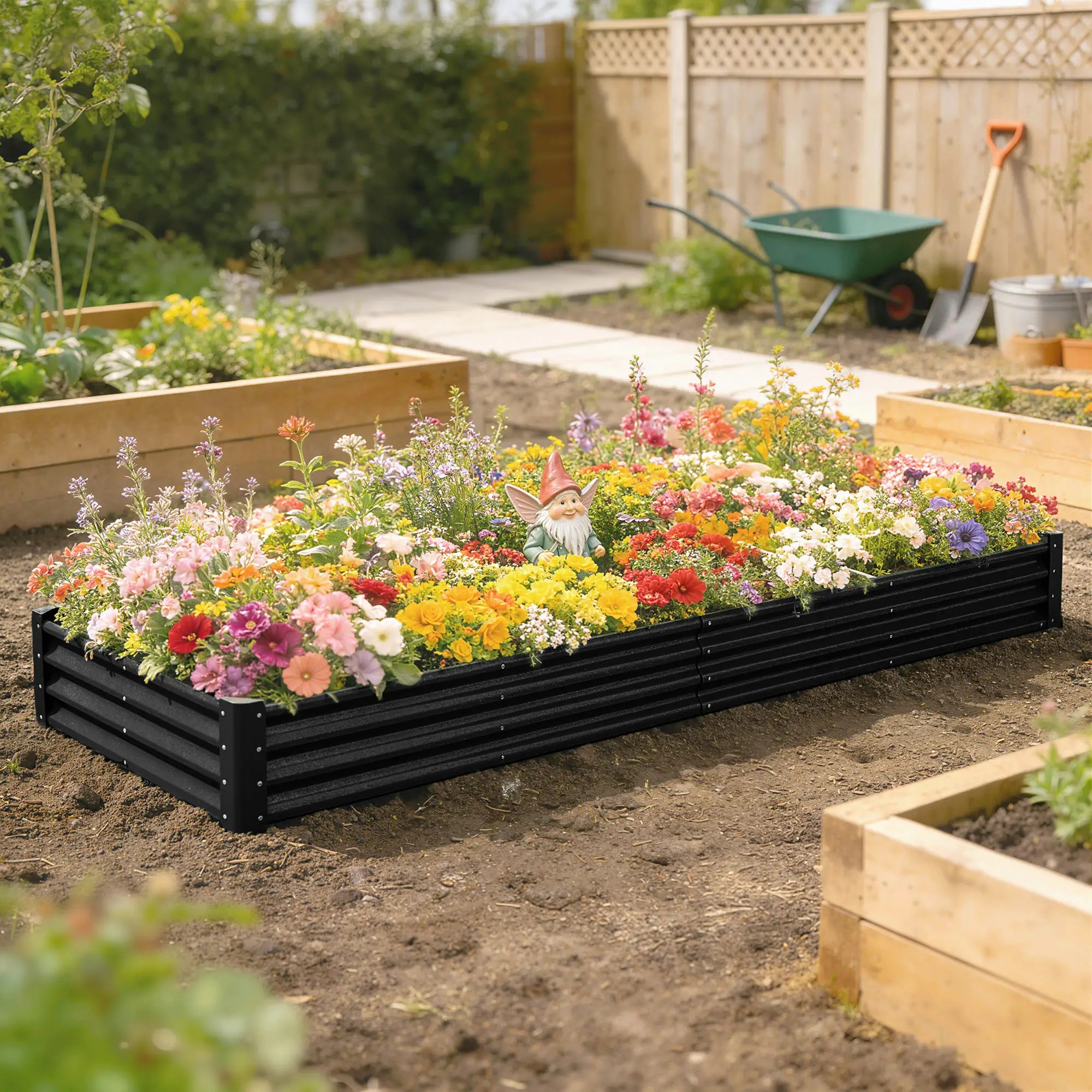 12x4x1ft Galvanized Raised Garden Bed, Reinforced Outdoor Planter Box, Black Galvanized Planter Boxes at Gallery Canada