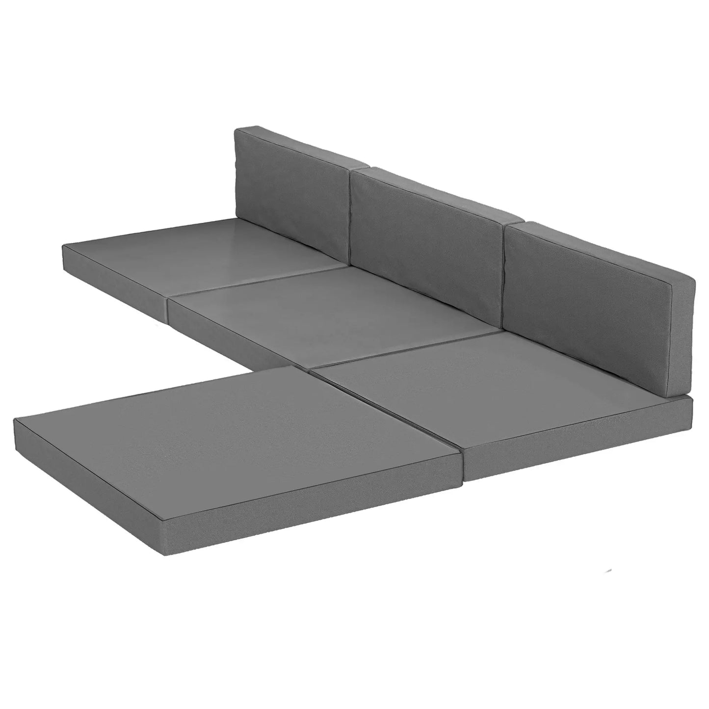 Water-Repellent Outdoor Loveseat Cushion, 23.6" x23.6", Removable Covers, Grey Patio Chair Cushions Grey at Gallery Canada