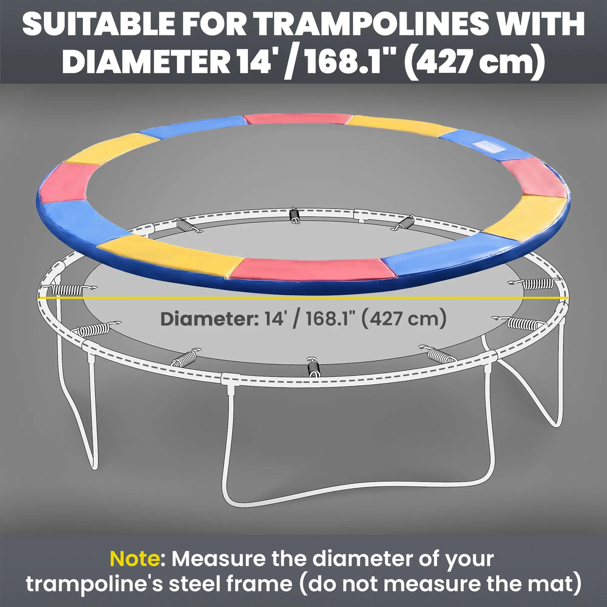 14FT Trampoline Pad, ⌀168", Replacement, Jump Bounce, Colorful Trampolines at Gallery Canada