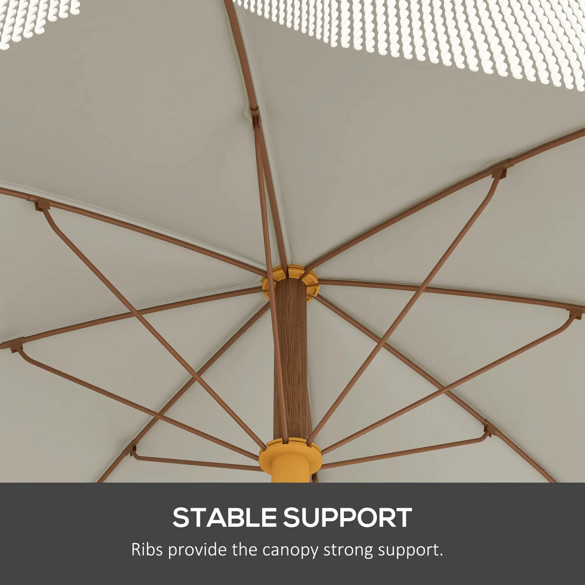 6.2' Travel Beach Umbrella, Vent, Ruffles, Carry Bag, Cream White Beach Umbrellas at Gallery Canada