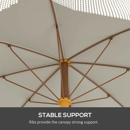 6.2' Travel Beach Umbrella, Vent, Ruffles, Carry Bag, Cream White Beach Umbrellas at Gallery Canada