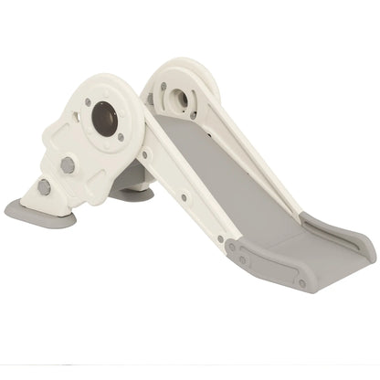 3 in 1 Toddler Slide, Foldable with Basketball Hoop, Climber, Cream White Gym Sets & Swings Cream White, Grey at Gallery Canada