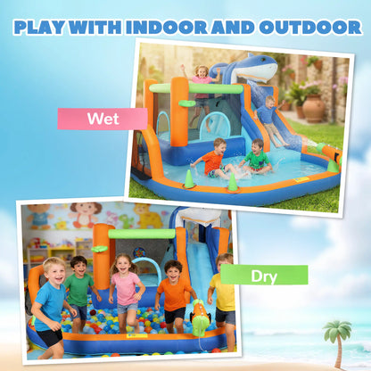 Inflatable Bounce House, Sharks Theme, Slide and Pool, Blue Inflatables at Gallery Canada