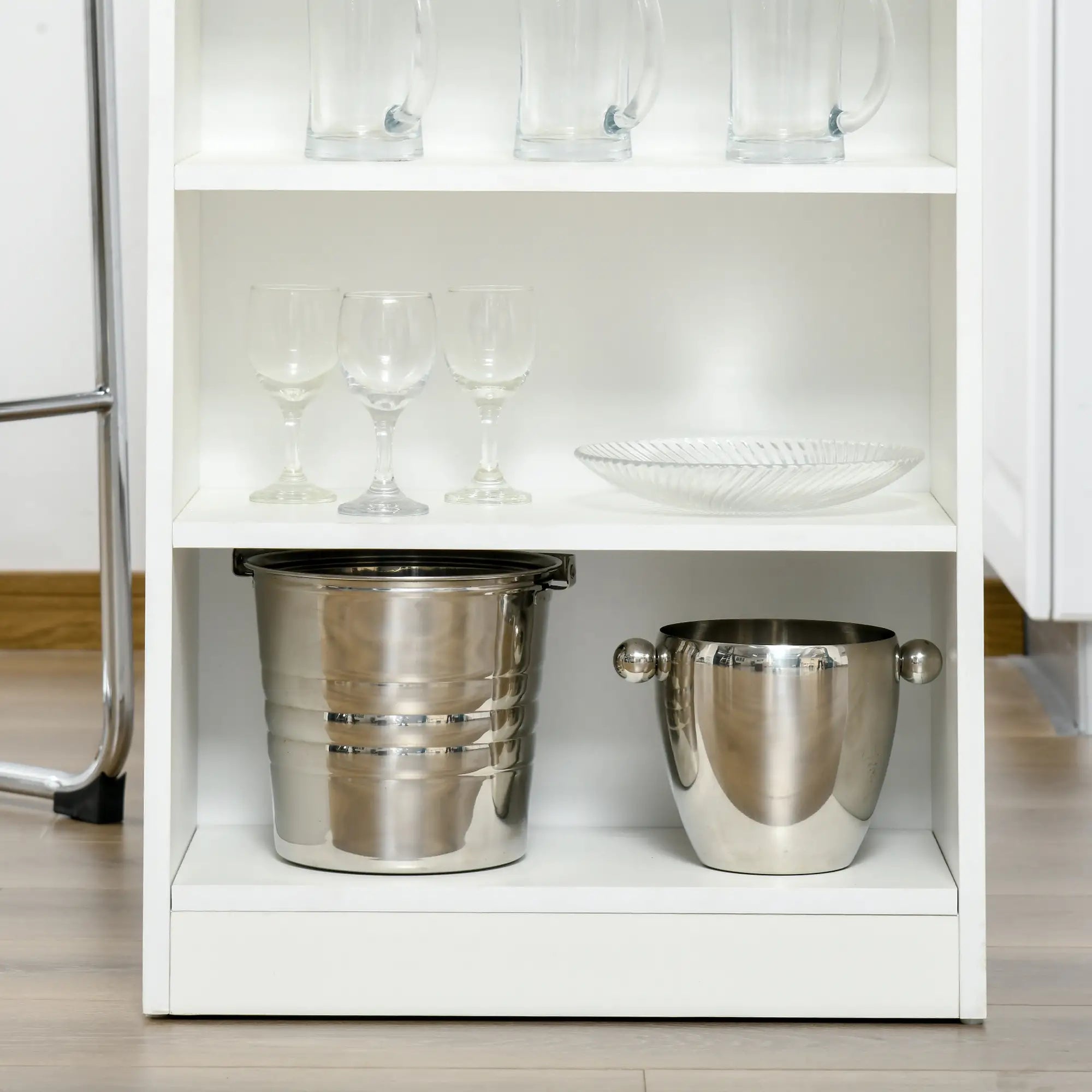 Bar Table, High Top Pub Table with 4 Shelves, Modern, Grey Bar Tables & Dining Tables at Gallery Canada