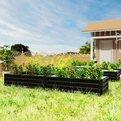 Steel Raised Garden Bed, 8x8x1ft, Set of 5 Large Planters, Black Galvanized Planter Boxes at Gallery Canada