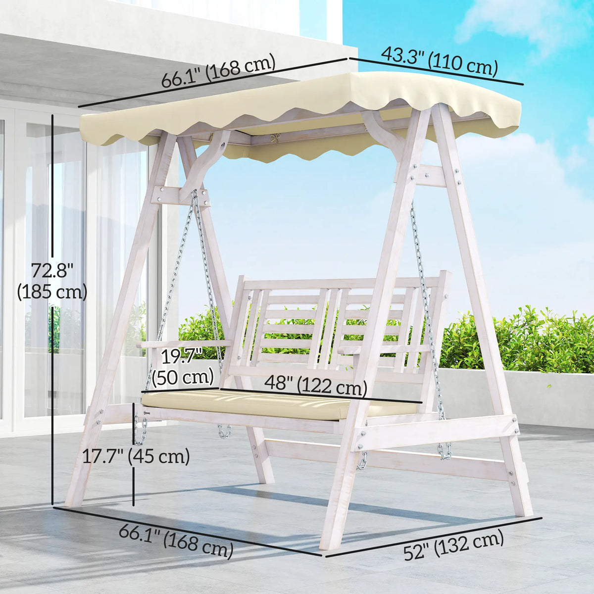 2 Seater Patio Swing With Stand, Canopy & Cushion Patio Swings with Stand at Gallery Canada