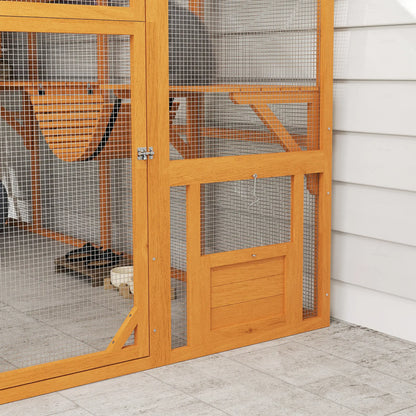 Wooden Outdoor Cat Enclosure, Weatherproof Canopy, Bridges, Resting Boxes, Platforms, for 3-6 Cats Outdoor Cat Enclosures at Gallery Canada
