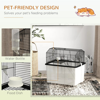 Hamster House, Gerbil Habitat, Wheels, Detachable Bottom, Black Hamster Cages at Gallery Canada