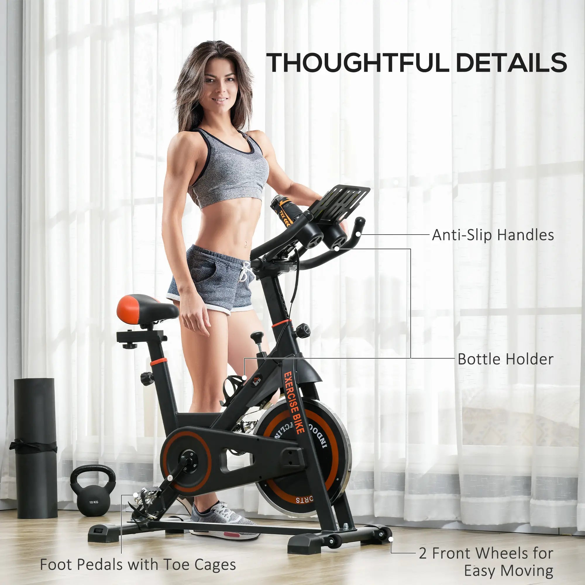 Adjustable Upright Exercise Bike, LCD Display, Indoor Cycling, Adjustable Resistance, Red Exercise & Stationary Bikes at Gallery Canada