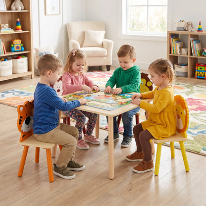 Kids Table And 4 Chairs Set For Art Craft Snack Time, Yellow Kids Table Sets at Gallery Canada