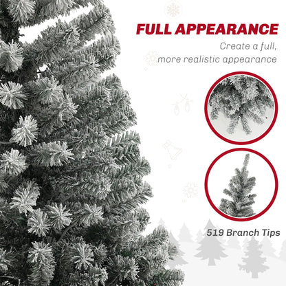 7.5ft Prelit Flocked Artificial Christmas Tree, Remote, Dual Color LEDs, 519 Tips, Dual Color Pre Lit Christmas Trees at Gallery Canada
