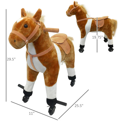 Kids Rocking Horse, Large Ride on Toy for Toddlers, Brown Rocking Horses at Gallery Canada