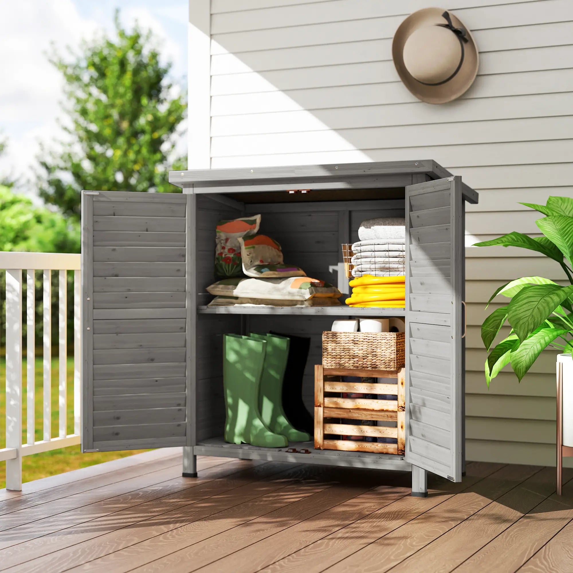 Wooden Garden Storage Shed, 2 Door, 34