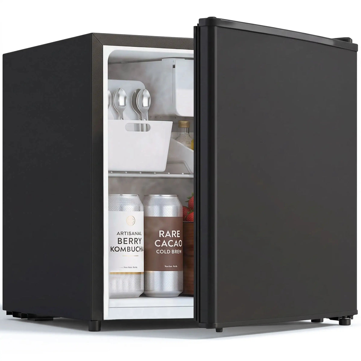 1.62 Cu Ft Single Door Mini Fridge With Freezer, Black Small Kitchen Appliances Black at Gallery Canada