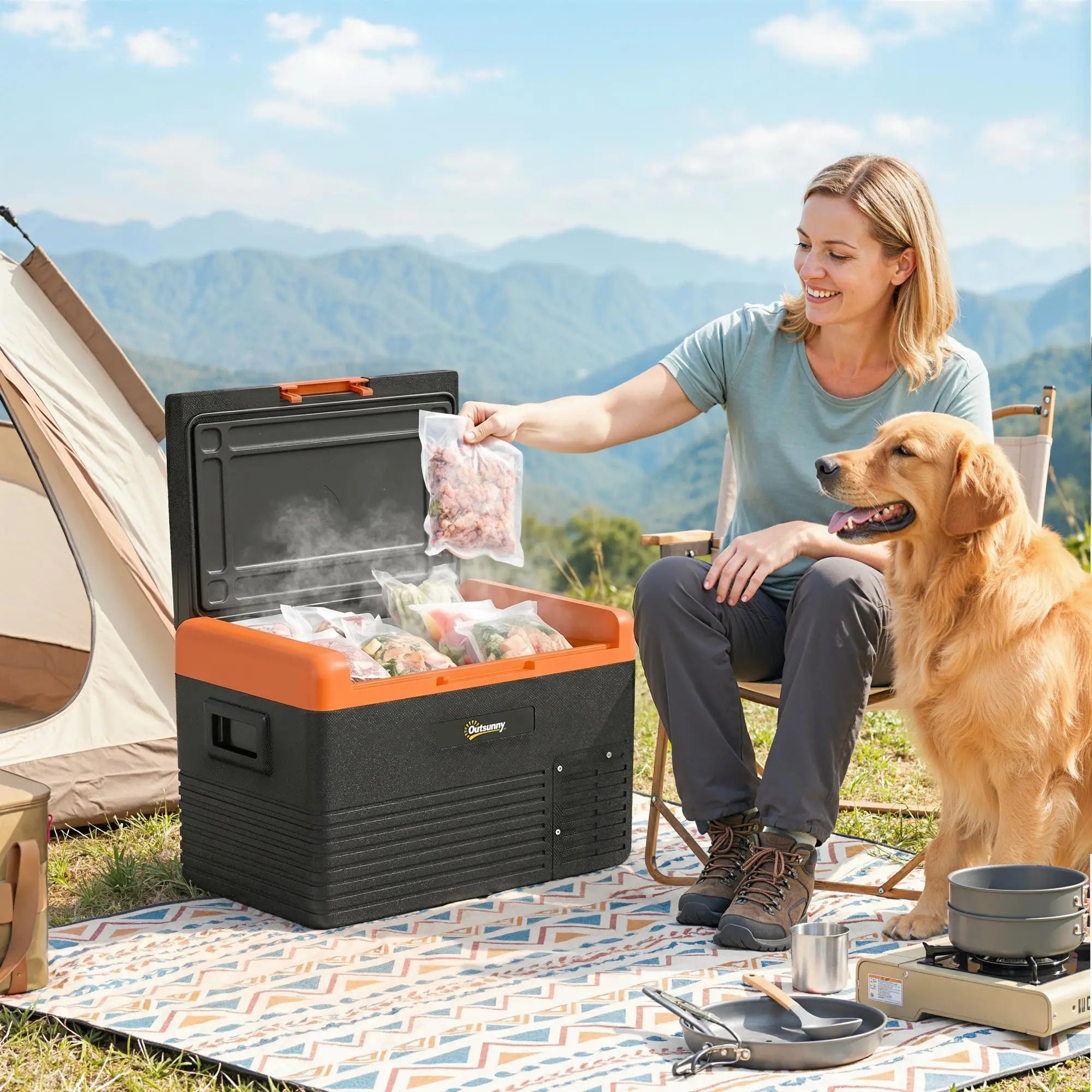 32 Quart Car Fridge, Portable Freezer, Electric Cooler Box, 12/24V DC, 100-240V AC Car Coolers at Gallery Canada