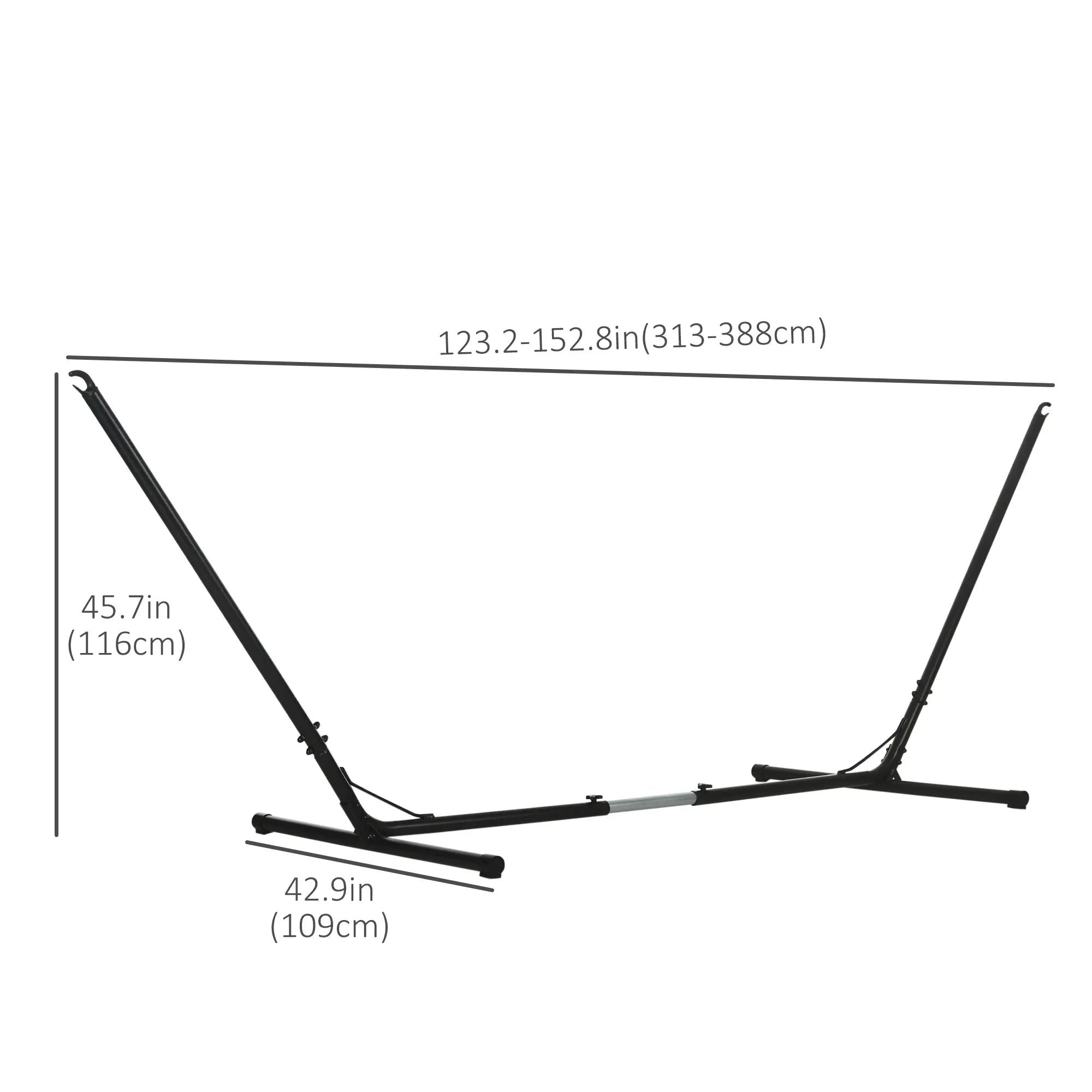 Adjustable Hammock Stand, Fits 10-13 Ft, Up to 264 Lbs, Black Hammock Stands at Gallery Canada