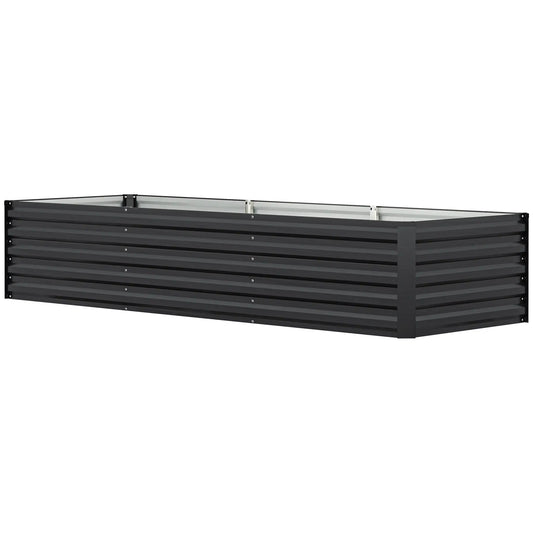 8x2.6x1.5ft Galvanized Raised Garden Bed, Outdoor Planter Box, Dark Grey Raised Garden Beds Dark Grey at Gallery Canada